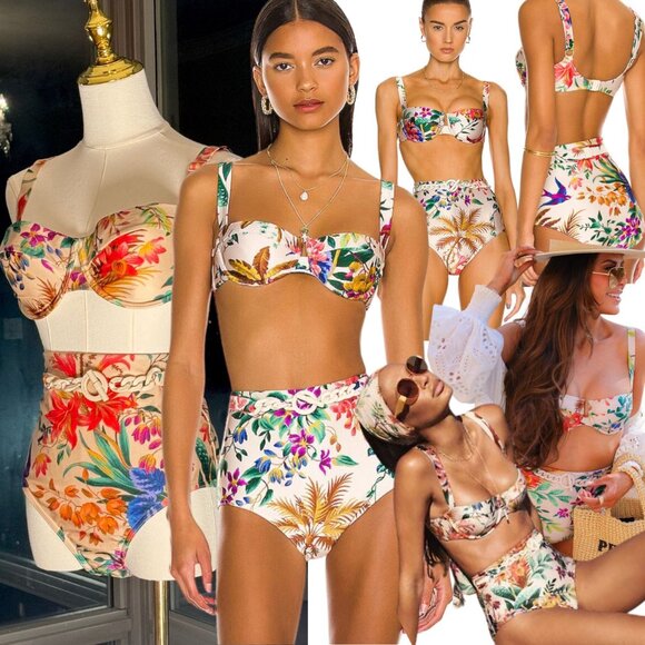 🆕 ZIMMERMANN 🧿NWOT Tropicana Balconette Bikini Top, High Cut